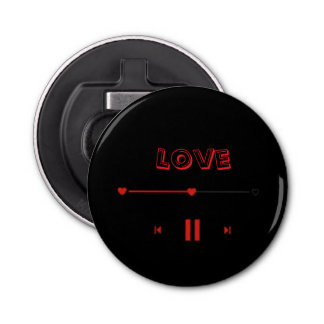 Décapsuleur Valentine's Romantic Badge— Cute Love Pin Button