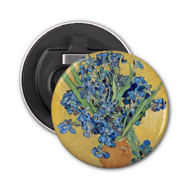 Décapsuleur Van Gogh Irises Vase Blue Flowers Bouquet Art (Devant)