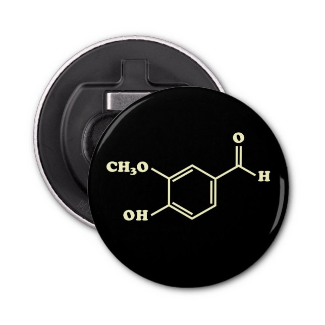 Décapsuleur Vanille Vanillin Formule chimique moléculaire (Devant)