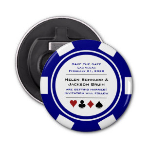 Décapsuleur Vegas Navy Blue White Poker Chip Enregistrer La Da