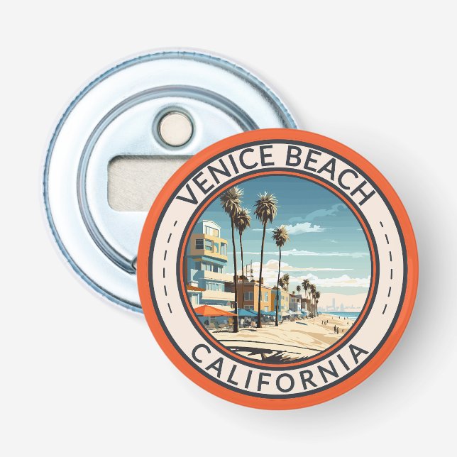 Décapsuleur Venice Beach California Bowwalk Travel Art Retro (Devant)