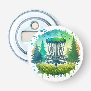 Décapsuleur Vert et Bleu Disque Golf Thème