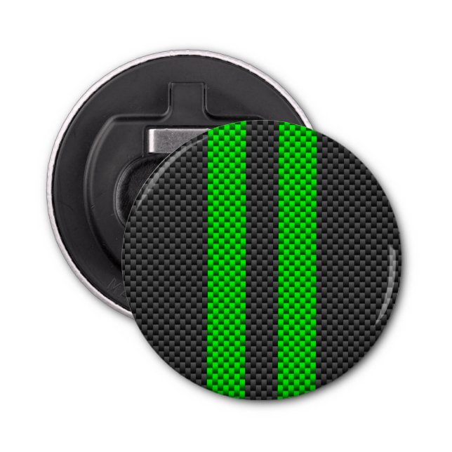 Décapsuleur Vibrant Vert Carbone Fiber Style Racing Stripes (Devant)