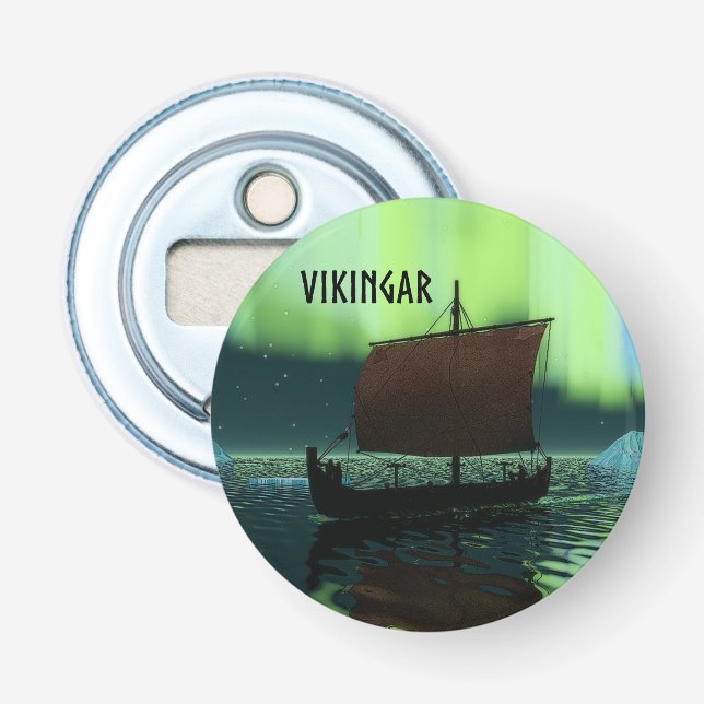 Décapsuleur Viking Navire Et Lumières Du Nord (Devant)