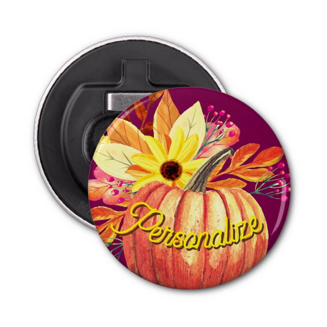 Décapsuleur Vin pourpre orangé citrouille d'automne (Devant)