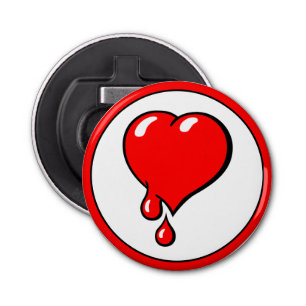 Décapsuleur Vintage Red Bleeding Heart Liberal Pop Art