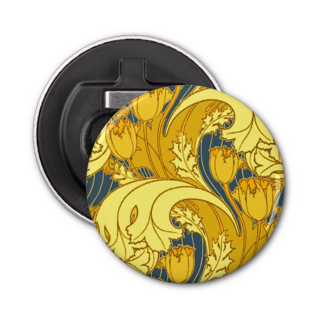 Décapsuleur Vintage Tulip Blue Gold Motif (Devant)