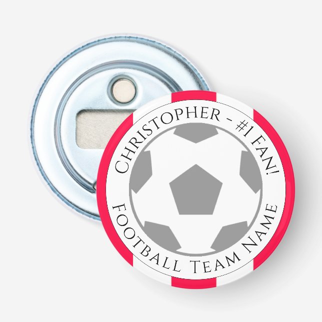 Décapsuleur Votre nom et le nom de l'équipe de football (Devant)