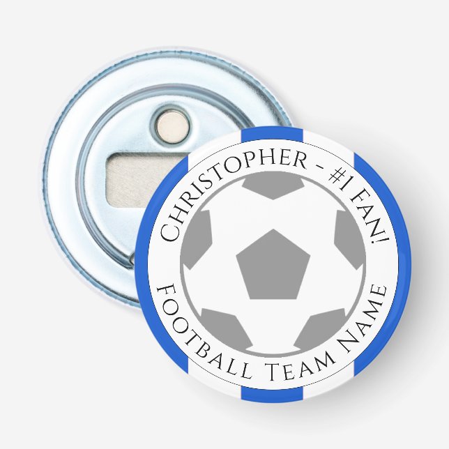 Décapsuleur Votre nom et le nom de l'équipe de football (Devant)