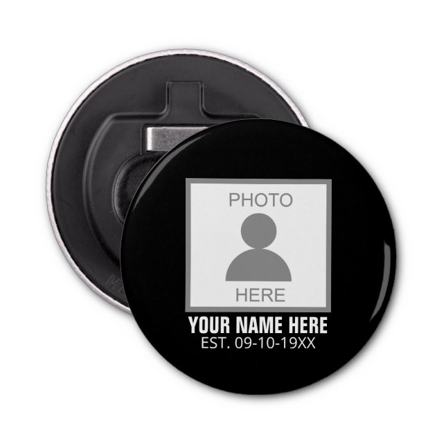 Décapsuleur Votre photo ici Nom et âge (Devant)