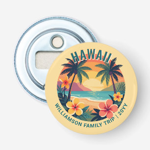 Décapsuleur Voyage familial de vacances tropicales rétro perso