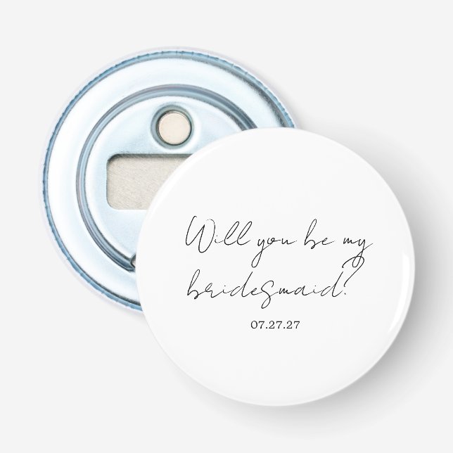 Décapsuleur Will You Be My Bridesmaid Custom Cursive (Devant)