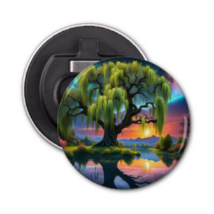 Décapsuleur Willow tree under Pleine lune N Starry ciel Sunset