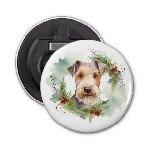 Décapsuleur Wirefox Terrier Festive de Noël Wreath Pup