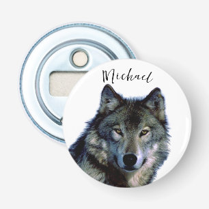 Décapsuleur Wolf Portrait Votre nom Écriture personnalisée
