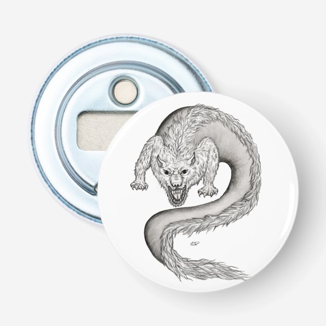Décapsuleur Wolfdragon design noir et blanc (Devant)