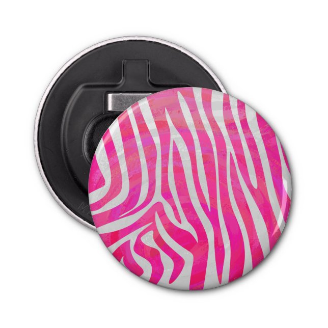 Décapsuleur Zebra Hot Pink et White Print (Devant)