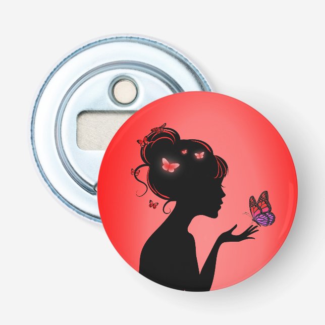Decapsuoner The woman butterflies Bottle Opener (Front)