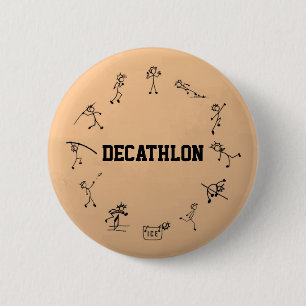 Decathlon Stickman Track and Field Athletics 2 Inch Round Button