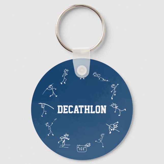 Decathlon Stickman Track and Field Athletics Blue Keychain (Front)