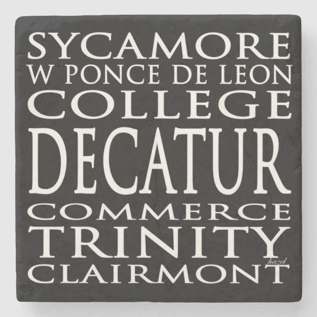 Decatur Coaster, Decatur Georgia Coaster, Decatur  Stone Coaster (Front)