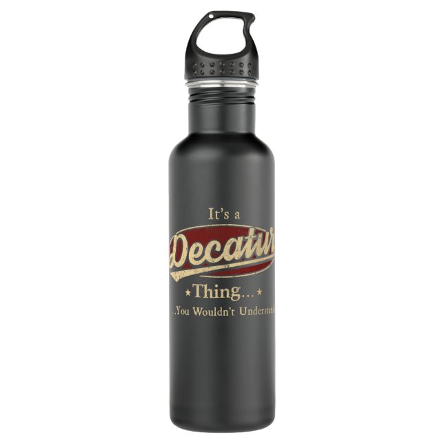 Decatur Thing Name Water Bottle (Front)