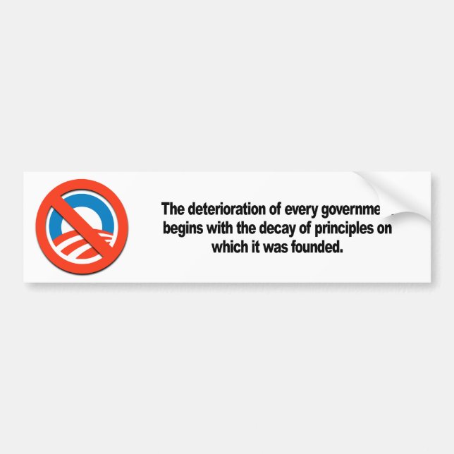Decay of Principles Bumper Sticker (Front)