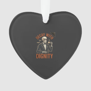 Decay With Dignity Vintage Skeleton Coffee Hallowe Ornament