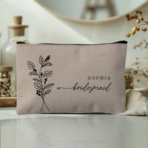 Decembe Birth Month Flower Personalized Bridesmaid Accessory Pouch