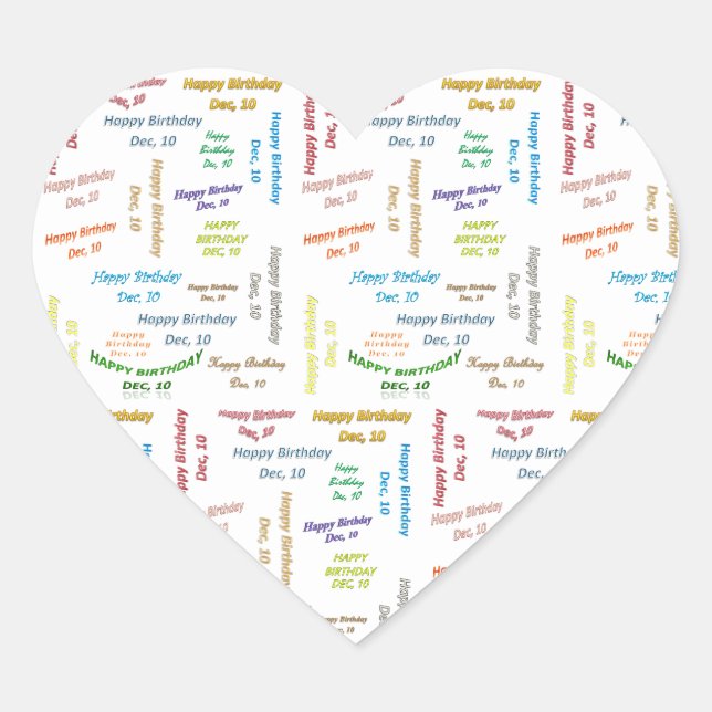 December, 10 Birthday Sticker (Front)