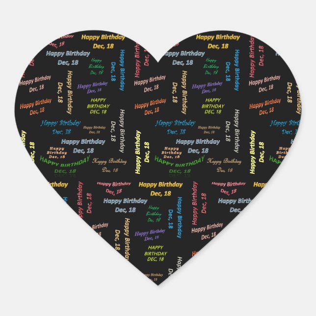 December, 18 Birthday Sticker (Front)