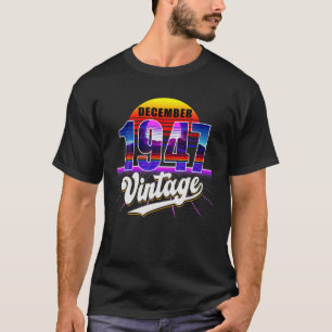 December 1947 Retro 74Th Birthday Vaporwave 70'S S T-Shirt