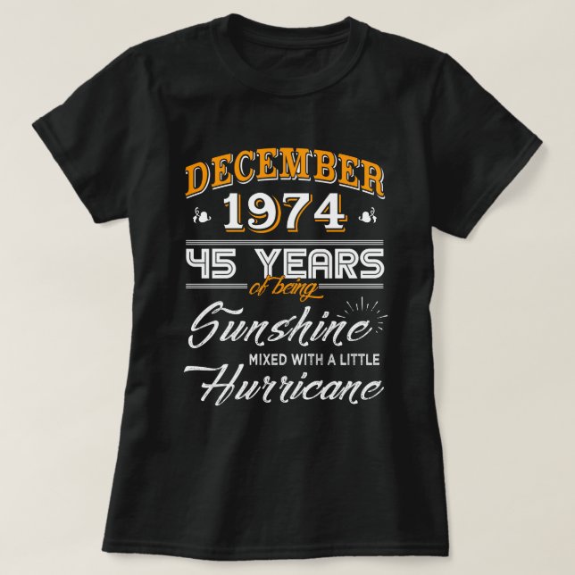 December 1974 Shirt 45th Anniversary Gifts (Design Front)