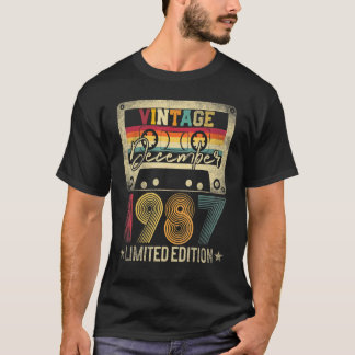 December 1987 35th Birthday  Vintage Retro 35 Year T-Shirt