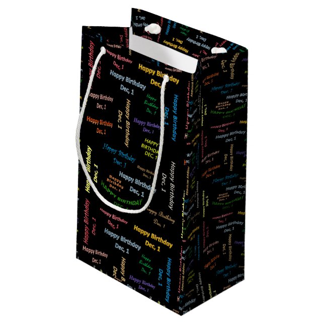 December, 1 Birthday Gift Bag (Back Angled)
