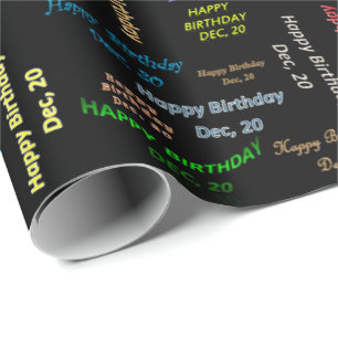 December, 20 Birthday Gift Wrapping Paper