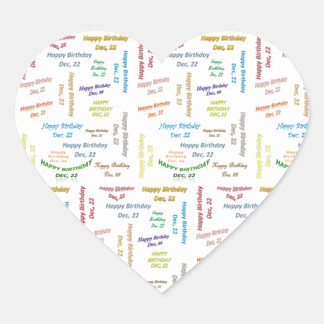 December, 22 Birthday Sticker (Front)