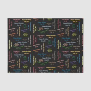 December, 31 Birthday Tissue Paper
