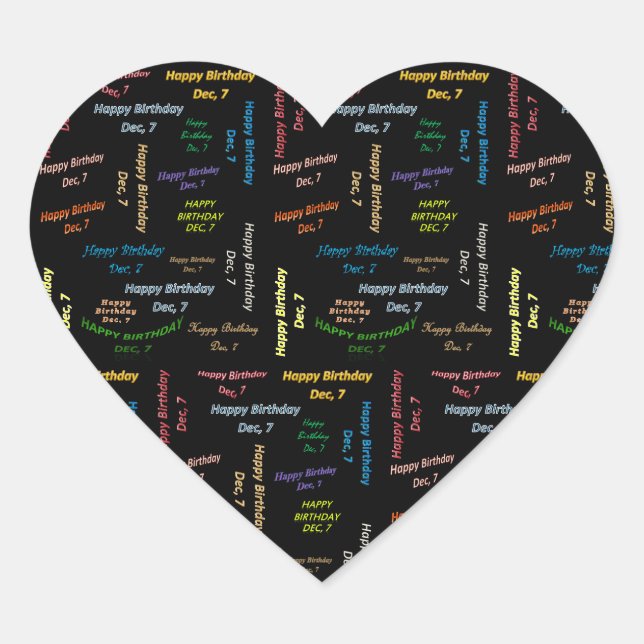 December, 7 Birthday Sticker (Front)