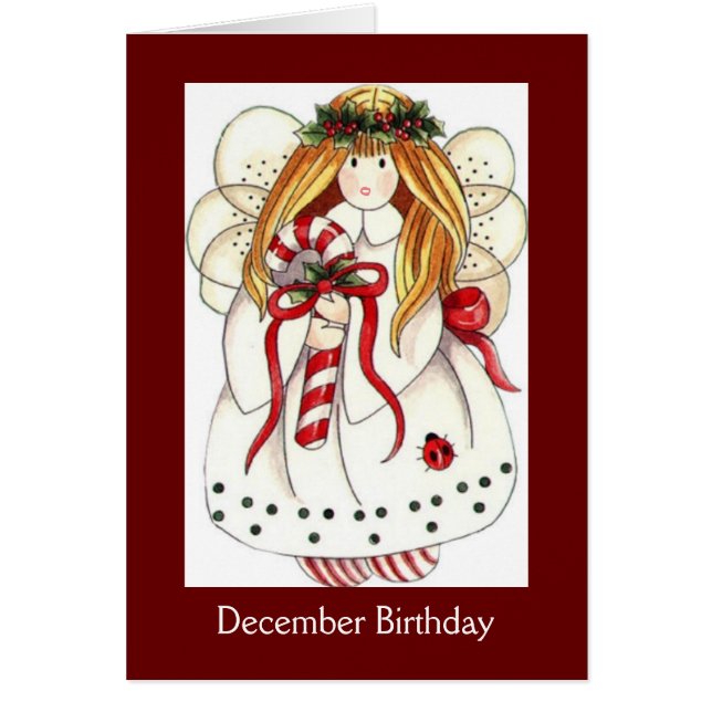 December Angel Birthday Card (Front)