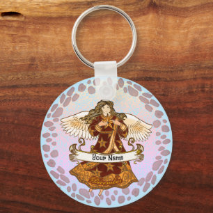 December Angel birthday custom keychains