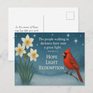 December Bible Verse Hope Joy Love Redemption Postcard