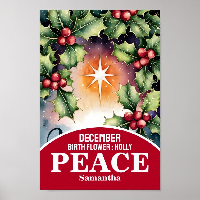 December Birth Month Flower Christian Nursery Art Poster (Front)