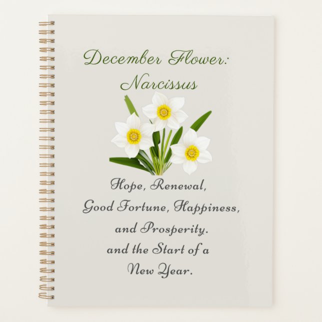 December Birth Month Flower Narcissus Elegant     Planner (Front)