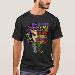 December Birthday Queen S For Women Black Girl Mag T-Shirt