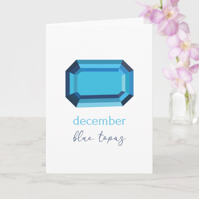 December Birthstone Blue Topaz Card (Orchid)