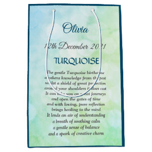 December Birthstone Turquoise design  Medium Gift Bag