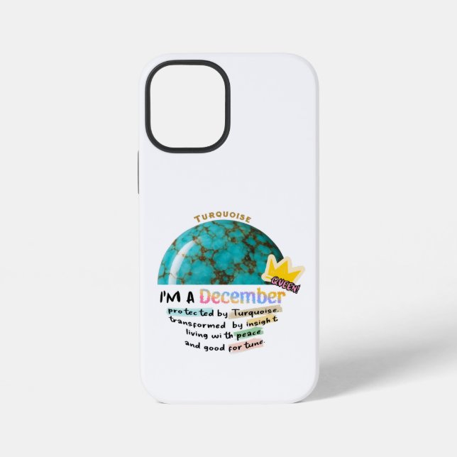 December Birthstone Turquoise Graphic iPhone Case (Back)