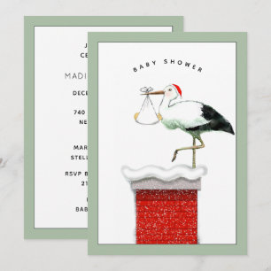 December Christmas Baby Shower Invitation