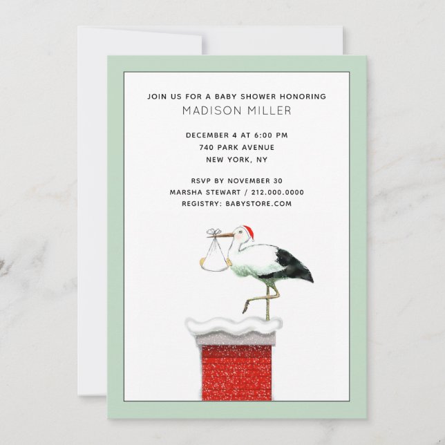 December Christmas Baby Shower Invitation (Front)